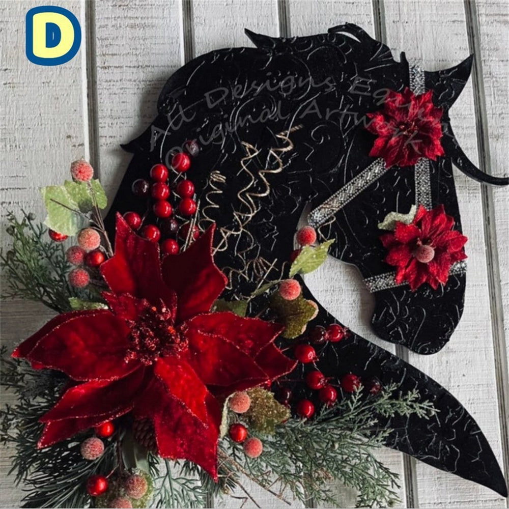 Horse Head Garland Christmas Decoration With Balls