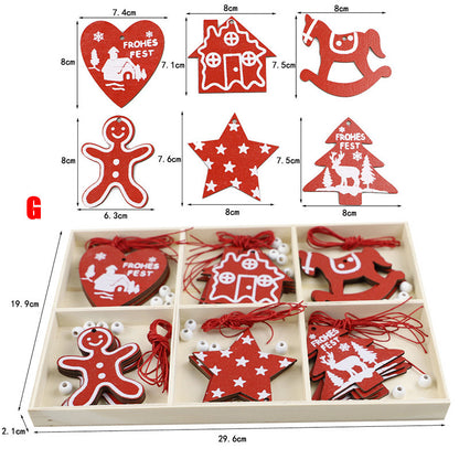 Pendentif en bois rustique pour sapin de Noël