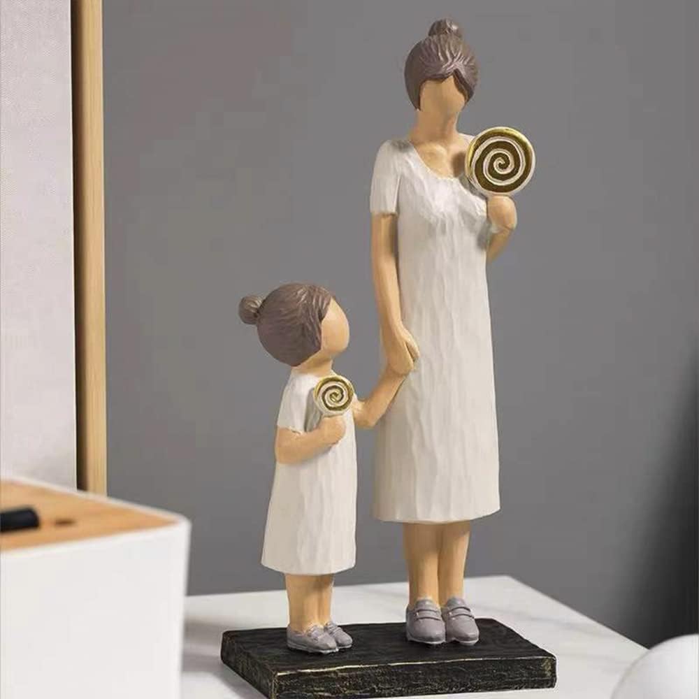 Resin Mother Daughter Holding Candy Figures