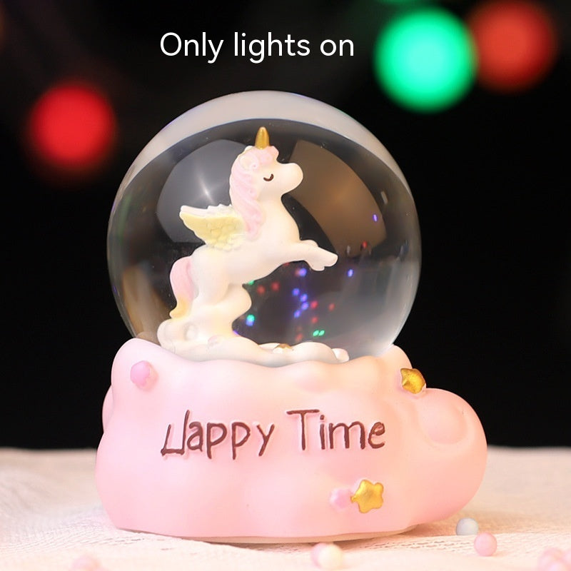 Animal Party Luminous Crystal Ball Music Box