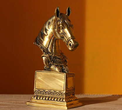Brass Horse Bust Clock
