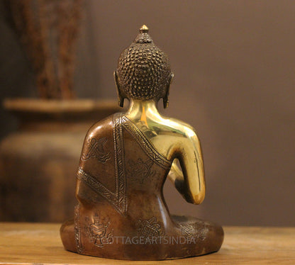 Brass Buddha Vitarka Mudra 9"