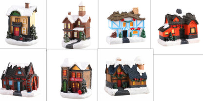 Christmas Small House Micro Landscape Resin Decorations