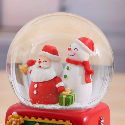 Christmas Crystal Ball Creative Music Box  With Happy New Year Decoration
