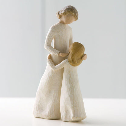Statue en résine de Willow Tree représentant une mère et sa fille de style nordique