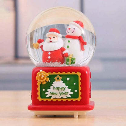 Christmas Crystal Ball Creative Music Box  With Happy New Year Decoration