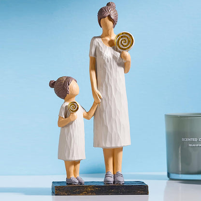 Resin Mother Daughter Holding Candy Figures
