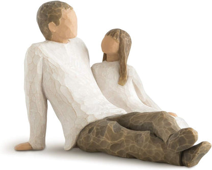 Nordic Style Resin Father and Daughter Figure Statue – Minimalist Scandinavian Home Decor