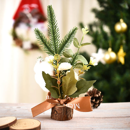 Mini décoration de Noël simple pour fenêtre, petit arbre, accessoires de photographie