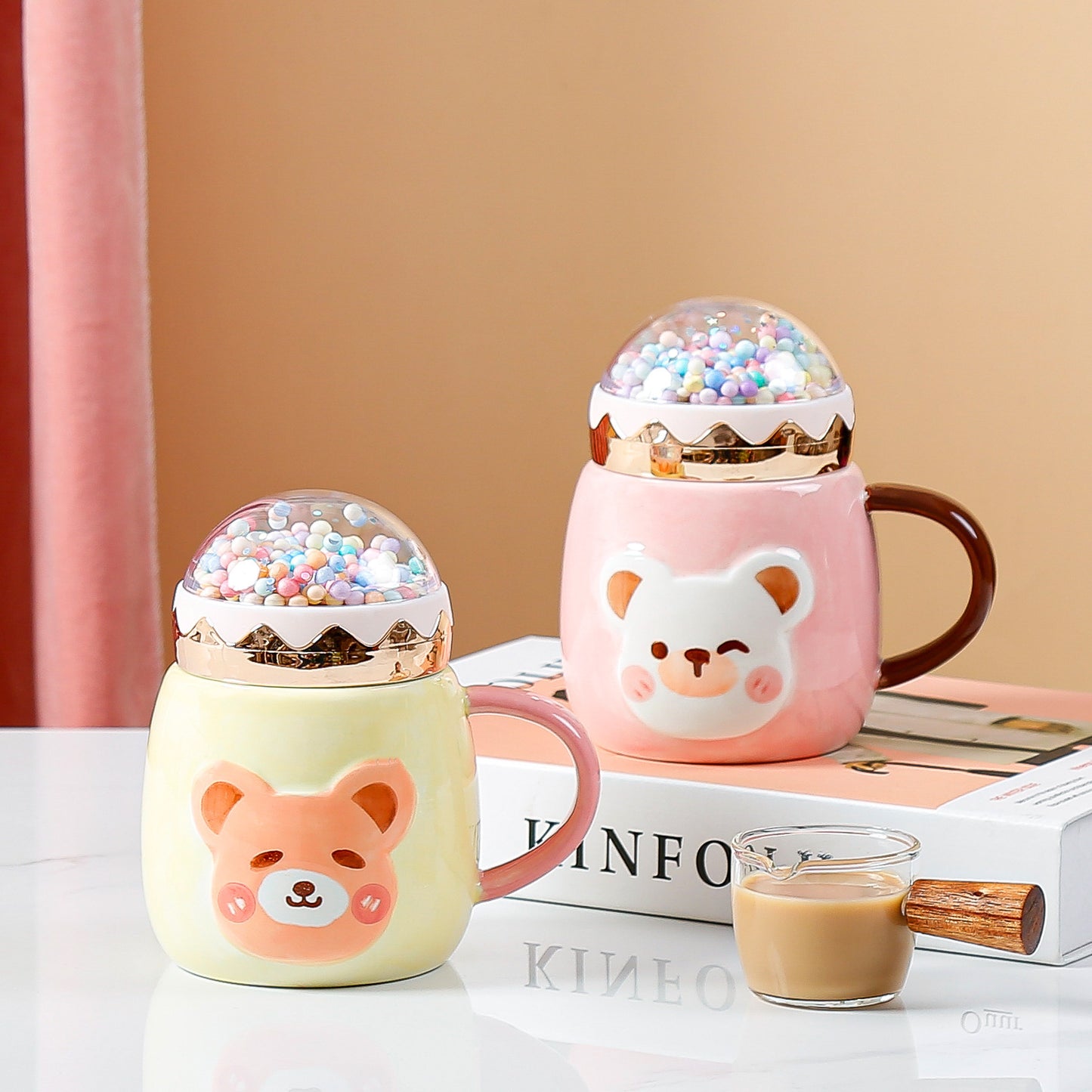 Large Capacity Ceramic Drinking Mug With Lid