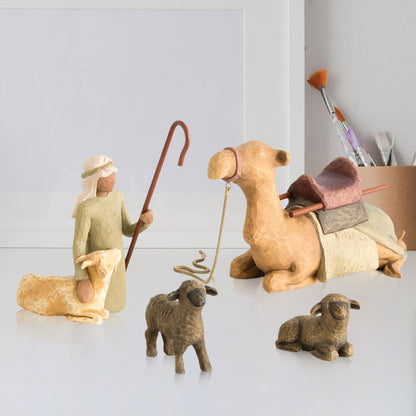 Shepherd and Stable Animals Resin Figurines Ornament