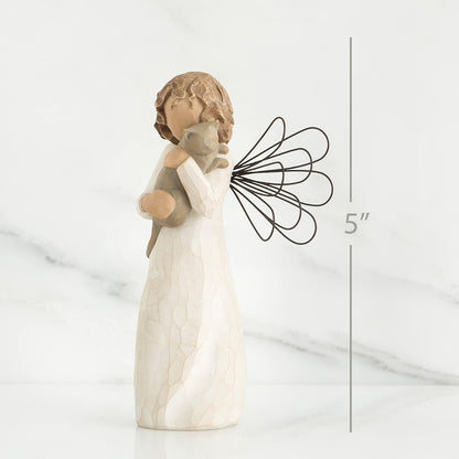 Resin Girl Holding Cat Figurines Ornaments