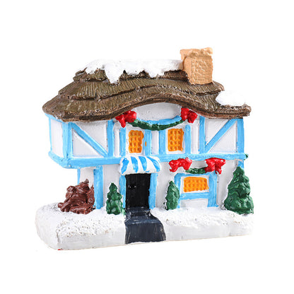 Christmas Small House Micro Landscape Resin Decorations