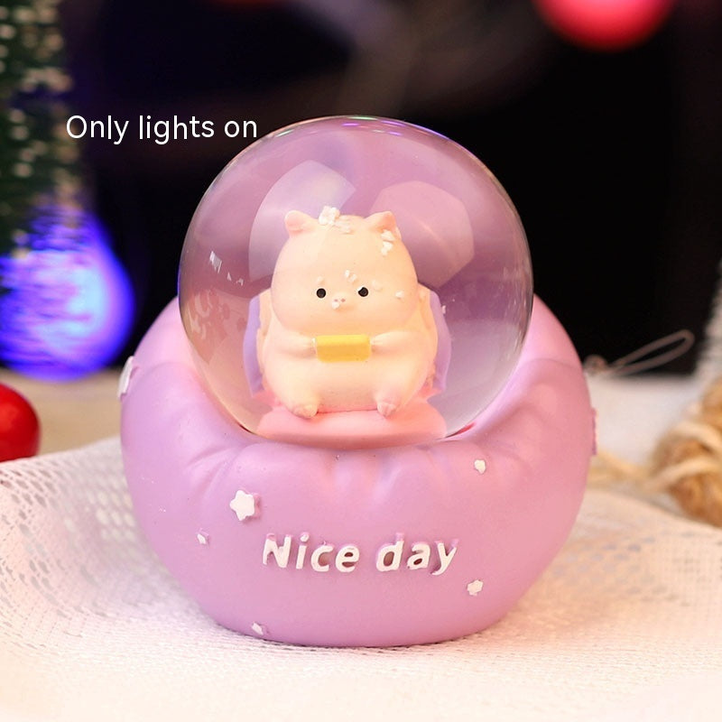 Animal Party Luminous Crystal Ball Music Box