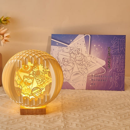 Lampe de nuit créative en trois dimensions en forme de sculpture sur papier, décoration créative pour la maison
