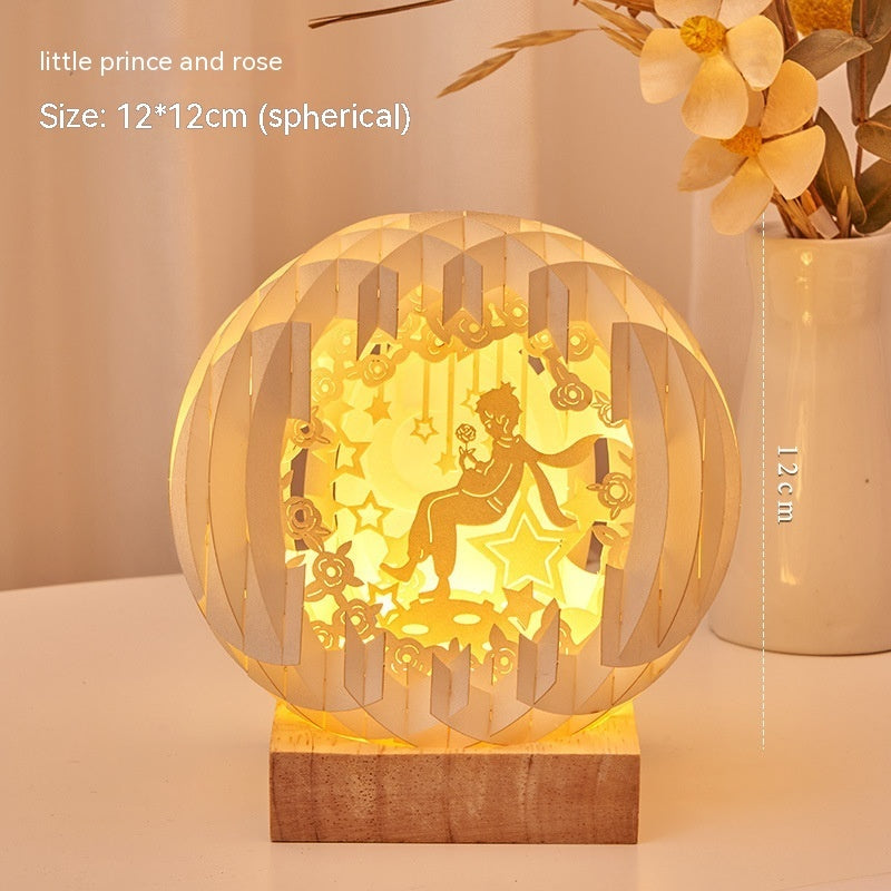 Lampe de nuit créative en trois dimensions en forme de sculpture sur papier, décoration créative pour la maison