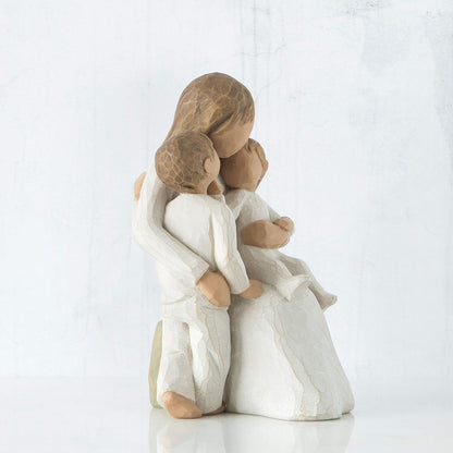 Statue en résine de Willow Tree représentant une mère et sa fille de style nordique