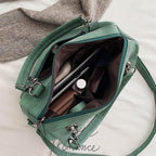 Matte Leather Boston Tote Bag