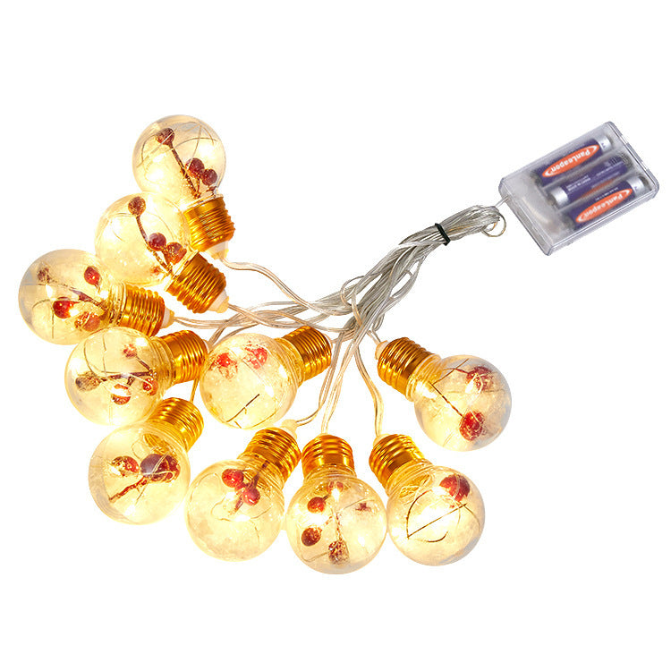 Guirlande lumineuse de Noël à fruits rouges pour l'extérieur