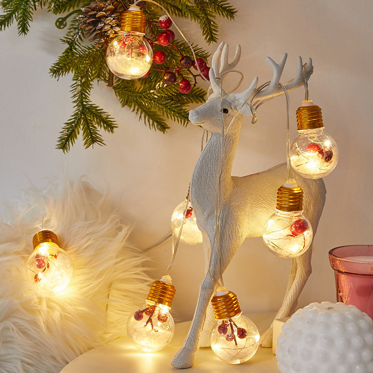 Guirlande lumineuse de Noël à fruits rouges pour l'extérieur