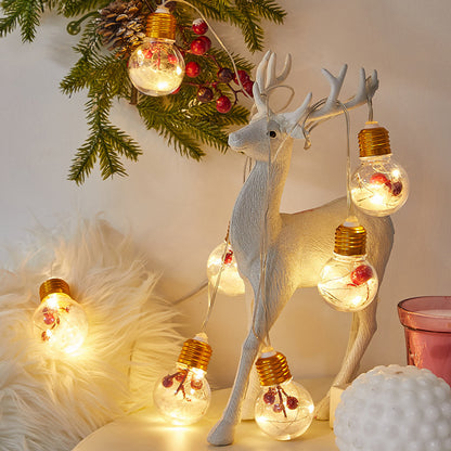 Guirlande lumineuse de Noël à fruits rouges pour l'extérieur