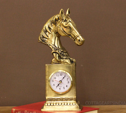 Brass Horse Bust Clock