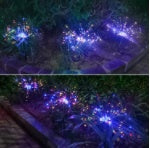Nouvelle prise de terre solaire feux d'artifice guirlande lumineuse LED fil de cuivre décoration de jardin extérieur lumières étoiles lumières de Noël