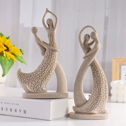 European Character Sandstone Couple Home Decoration Resin Crafts