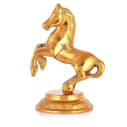 Golden Standing Horse Metal Statue