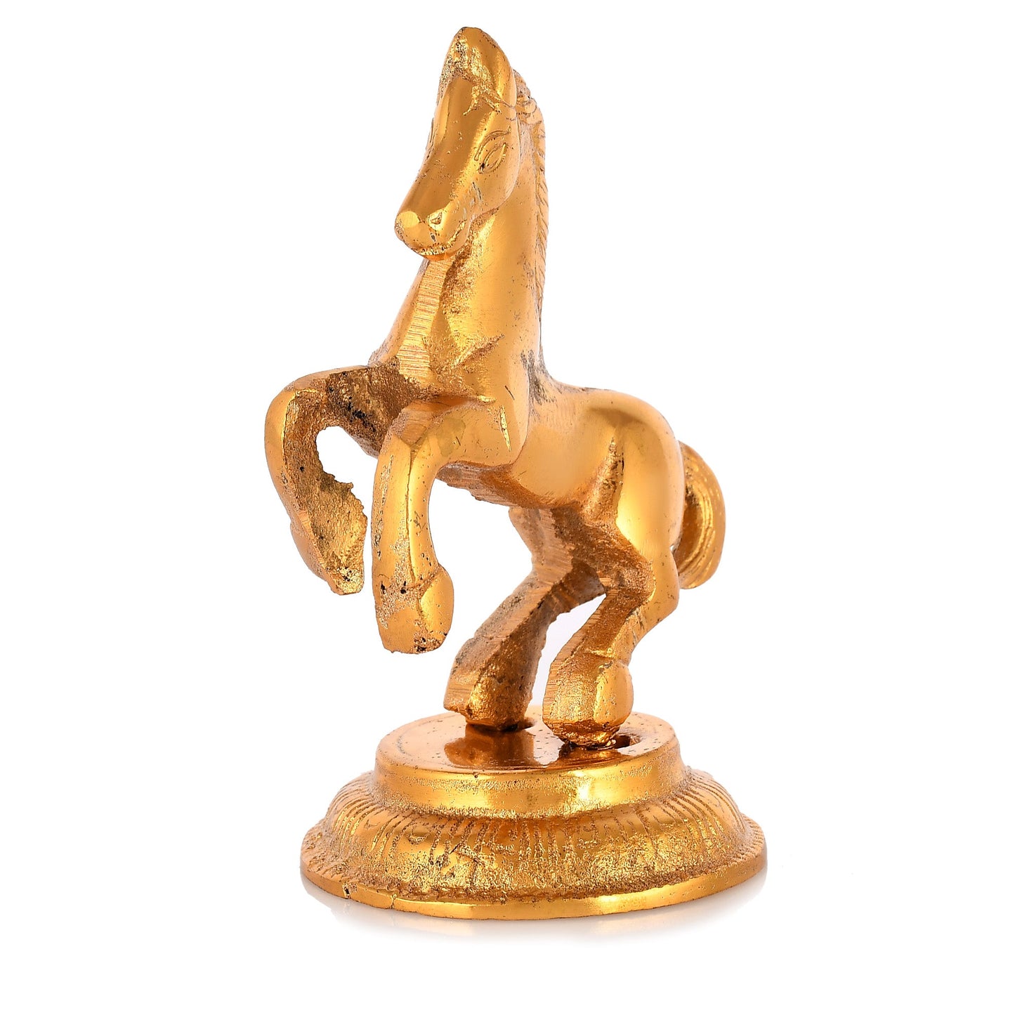 Golden Standing Horse Metal Statue