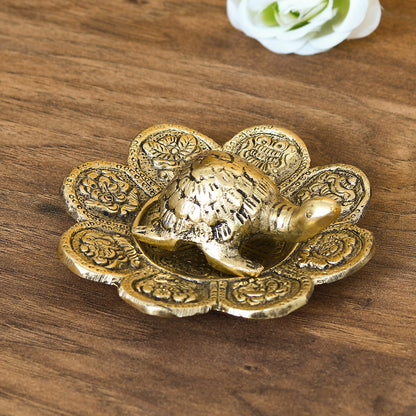Feng Shui Tortoise with decorative plate for offices and home