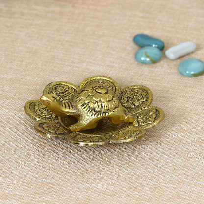 Feng Shui Tortoise with decorative plate for offices and home