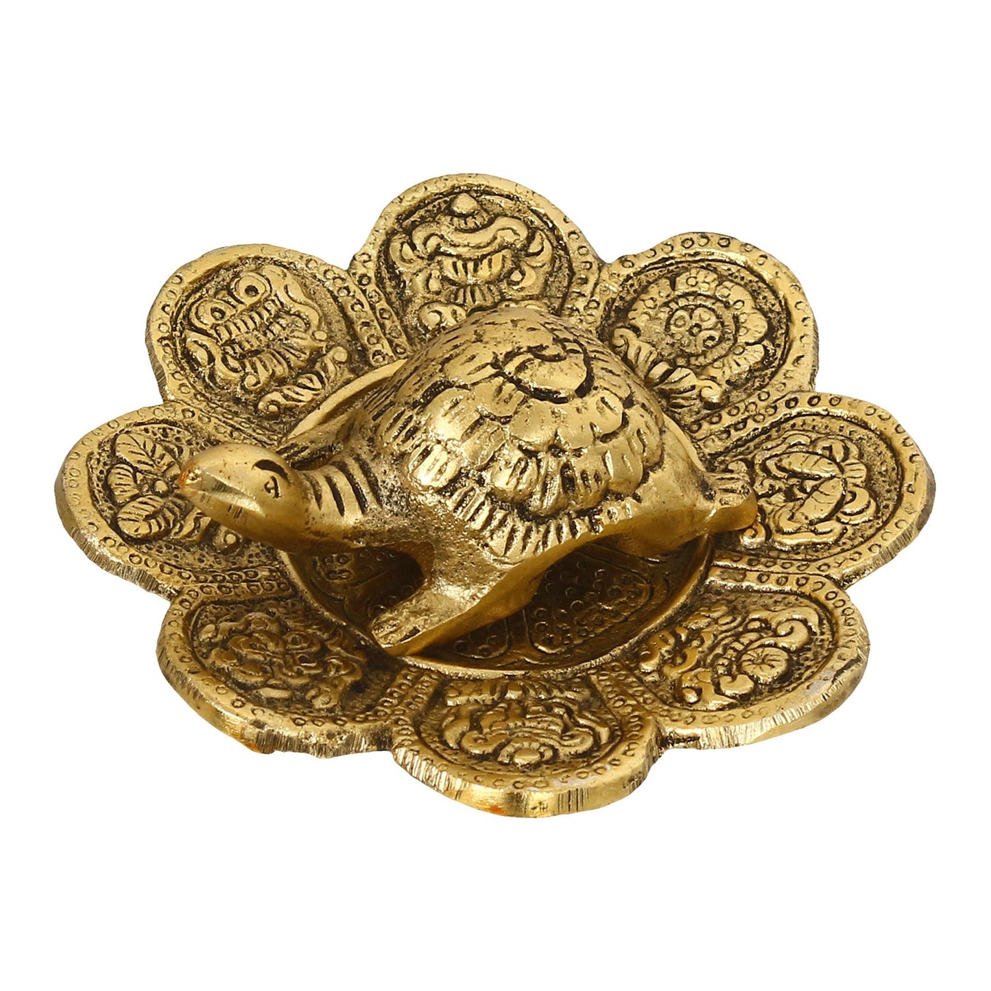 Feng Shui Tortoise with decorative plate for offices and home