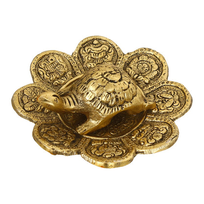 Feng Shui Tortoise with decorative plate for offices and home