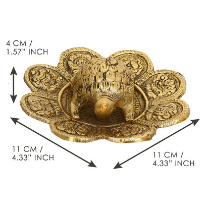 Feng Shui Tortoise with decorative plate for offices and home
