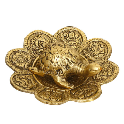 Feng Shui Tortoise with decorative plate for offices and home