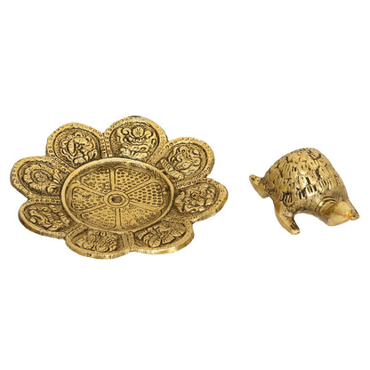 Feng Shui Tortoise with decorative plate for offices and home