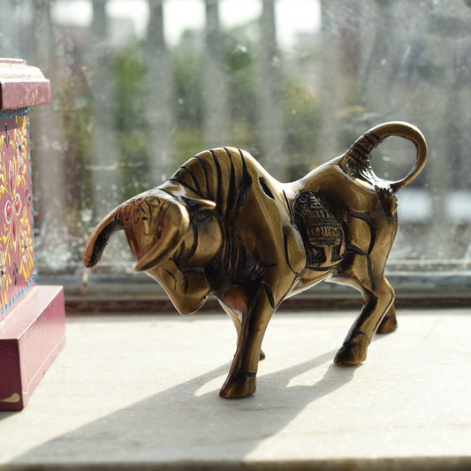 Brass Kamdhenu Cow Sculpture