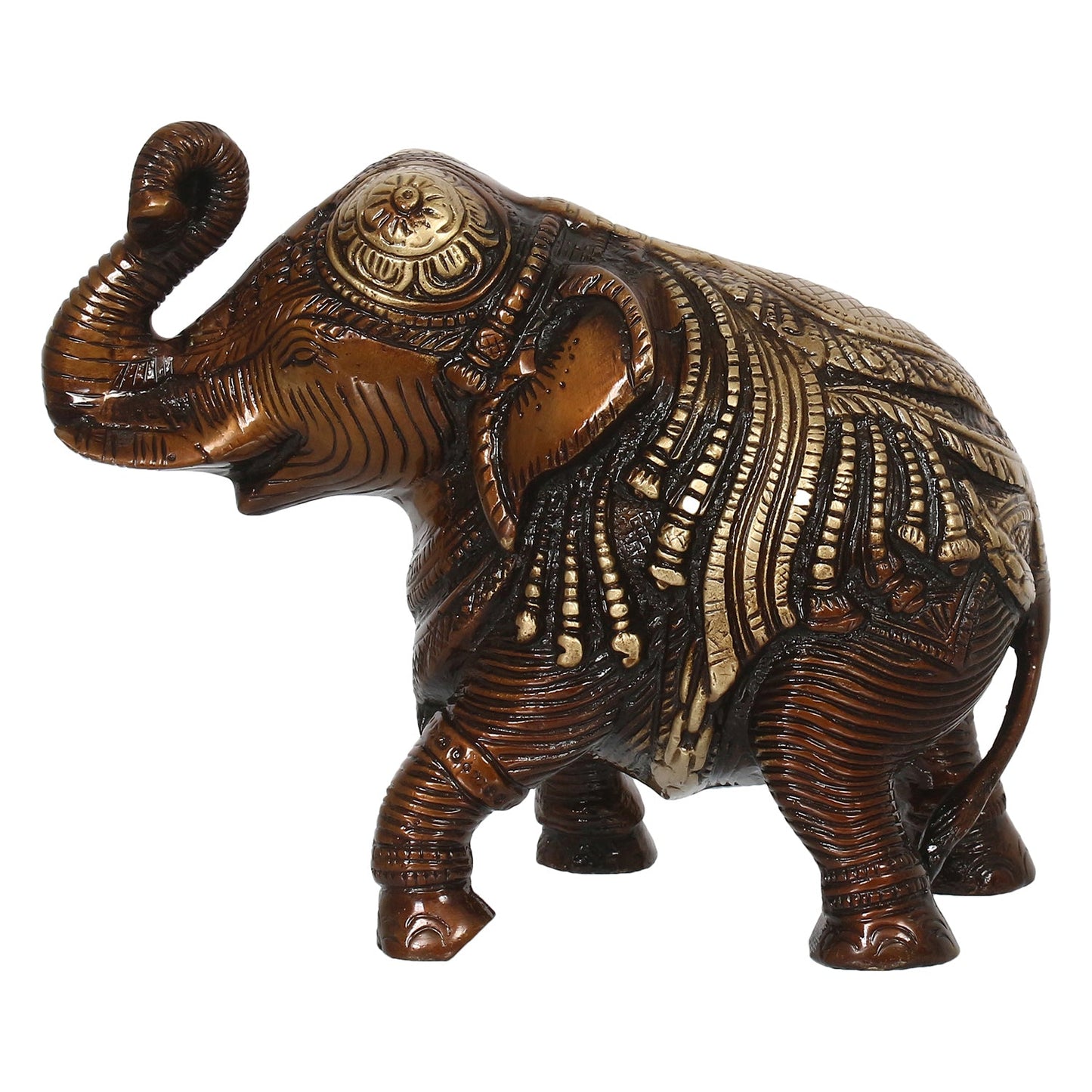 Brown Brass Antique Finish Decorative Elephant statue Animal Figurine