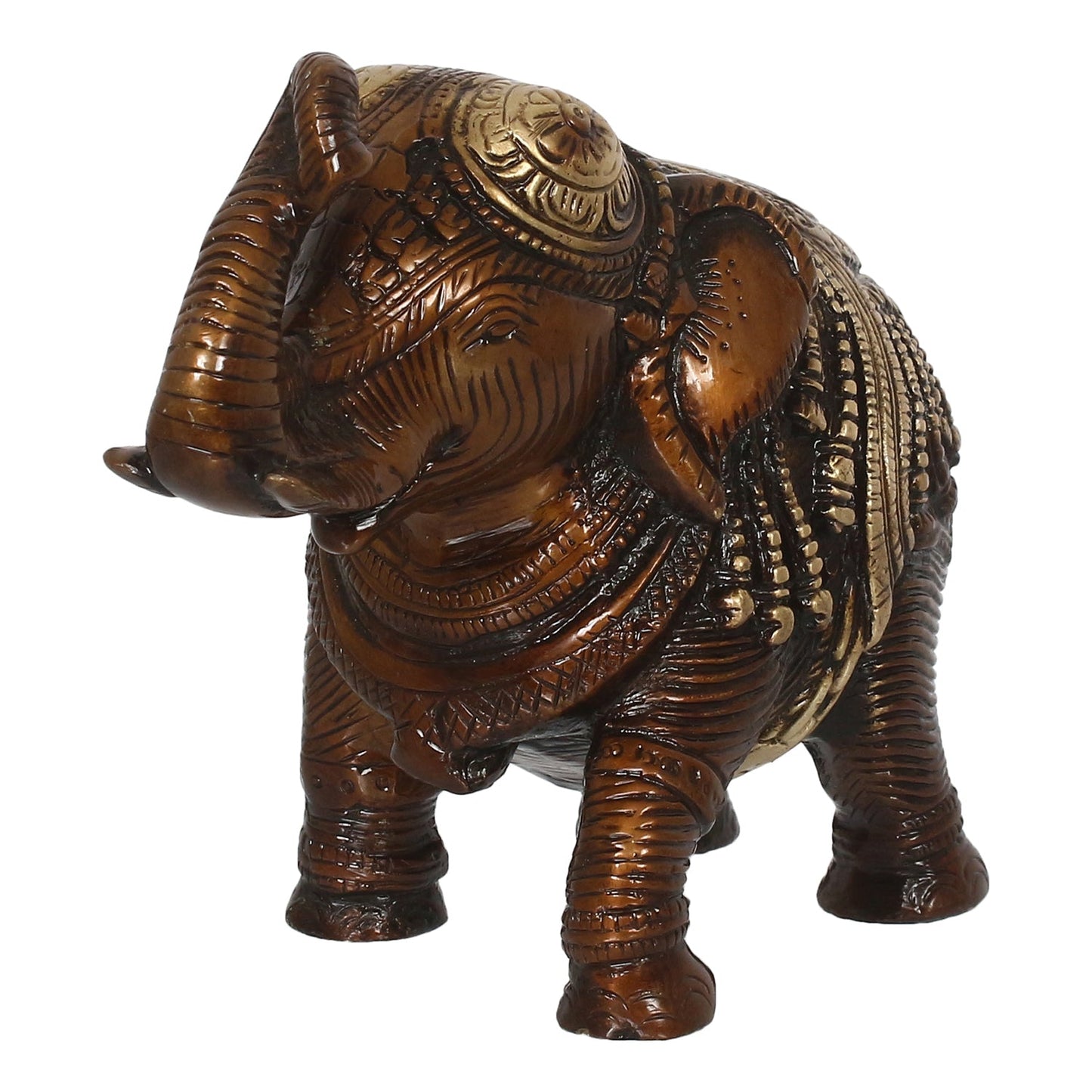 Brown Brass Antique Finish Decorative Elephant statue Animal Figurine