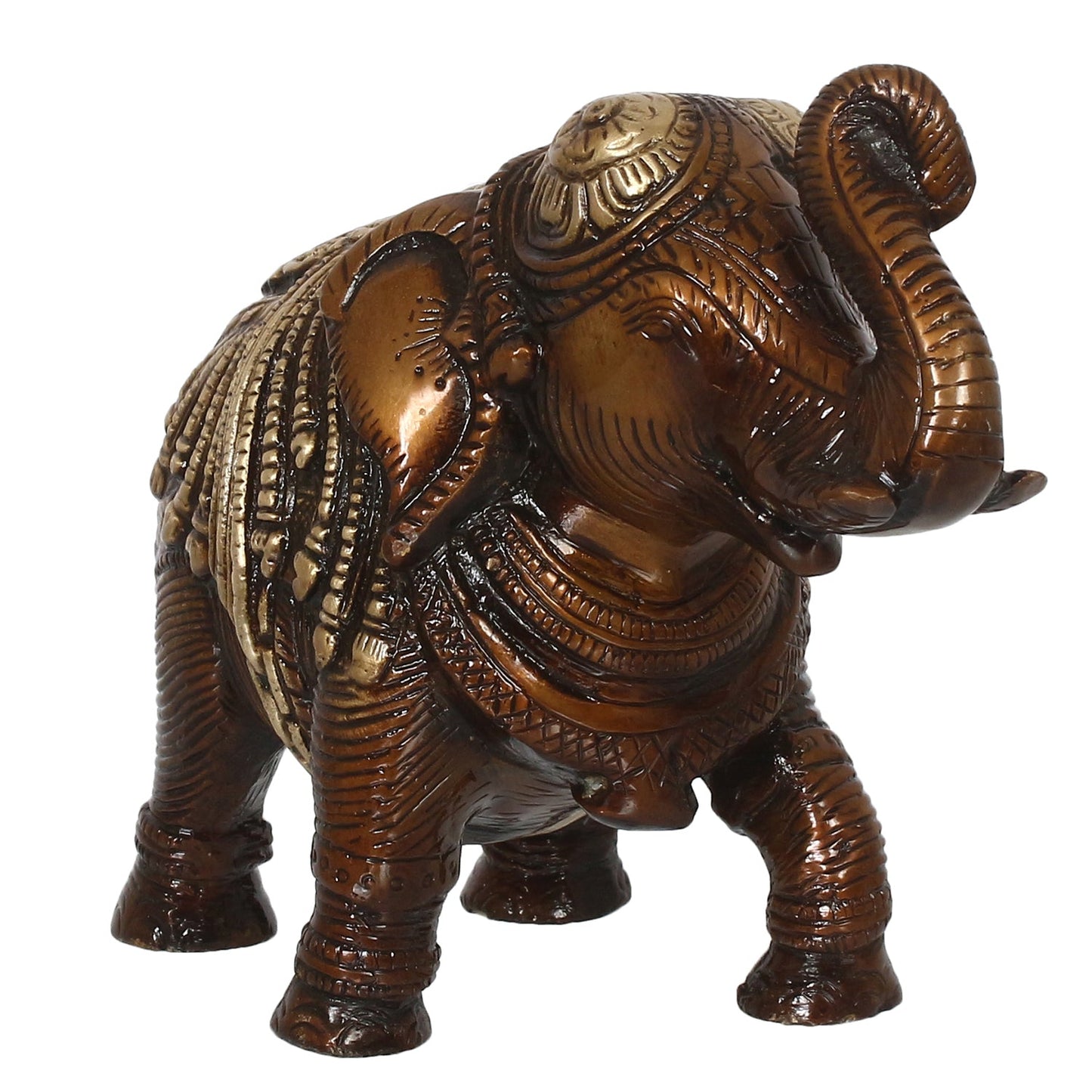 Brown Brass Antique Finish Decorative Elephant statue Animal Figurine