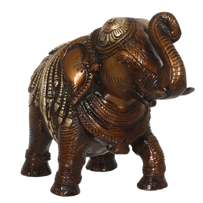 Brown Brass Antique Finish Decorative Elephant statue Animal Figurine