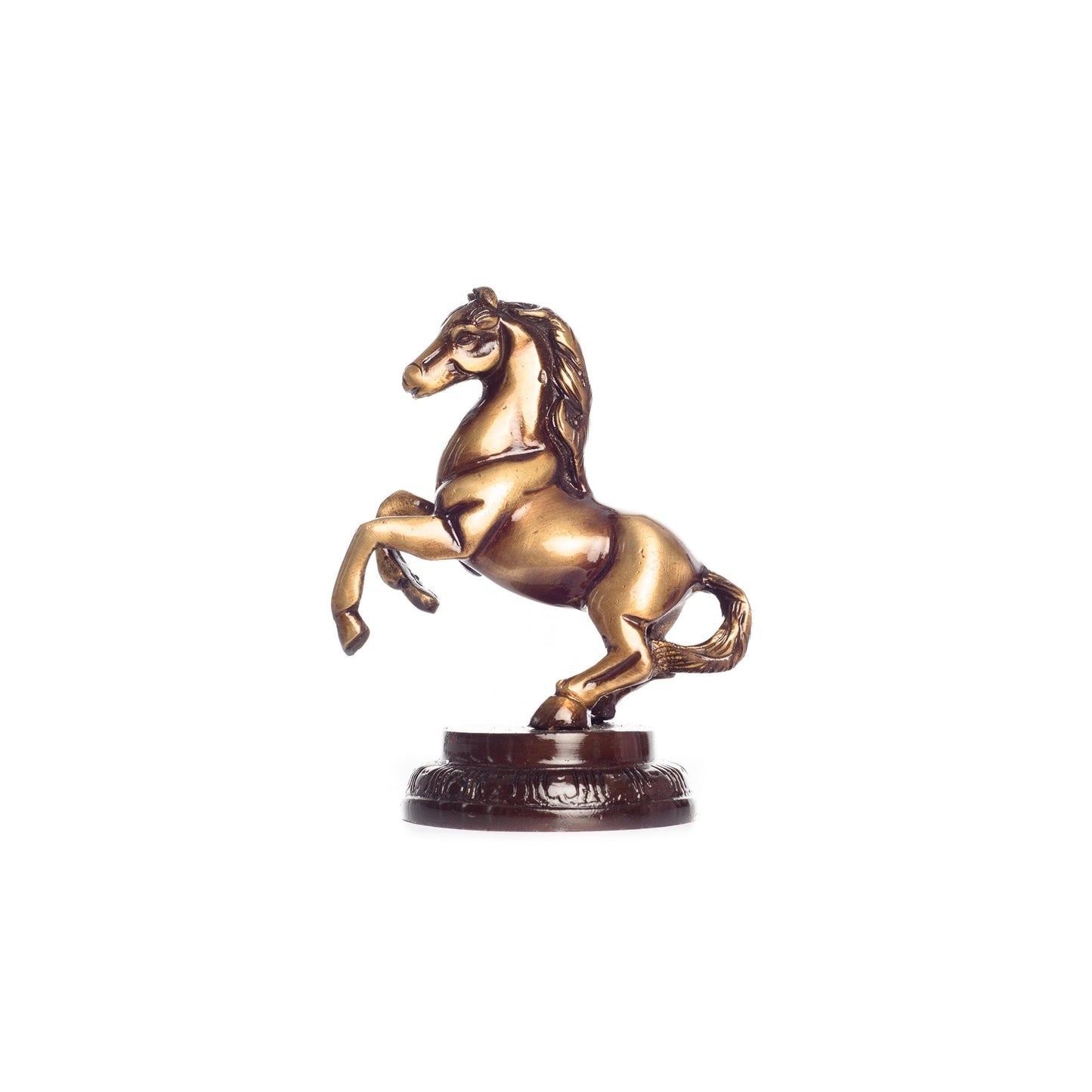 Brown Brass Horse Table Decor Showpiece