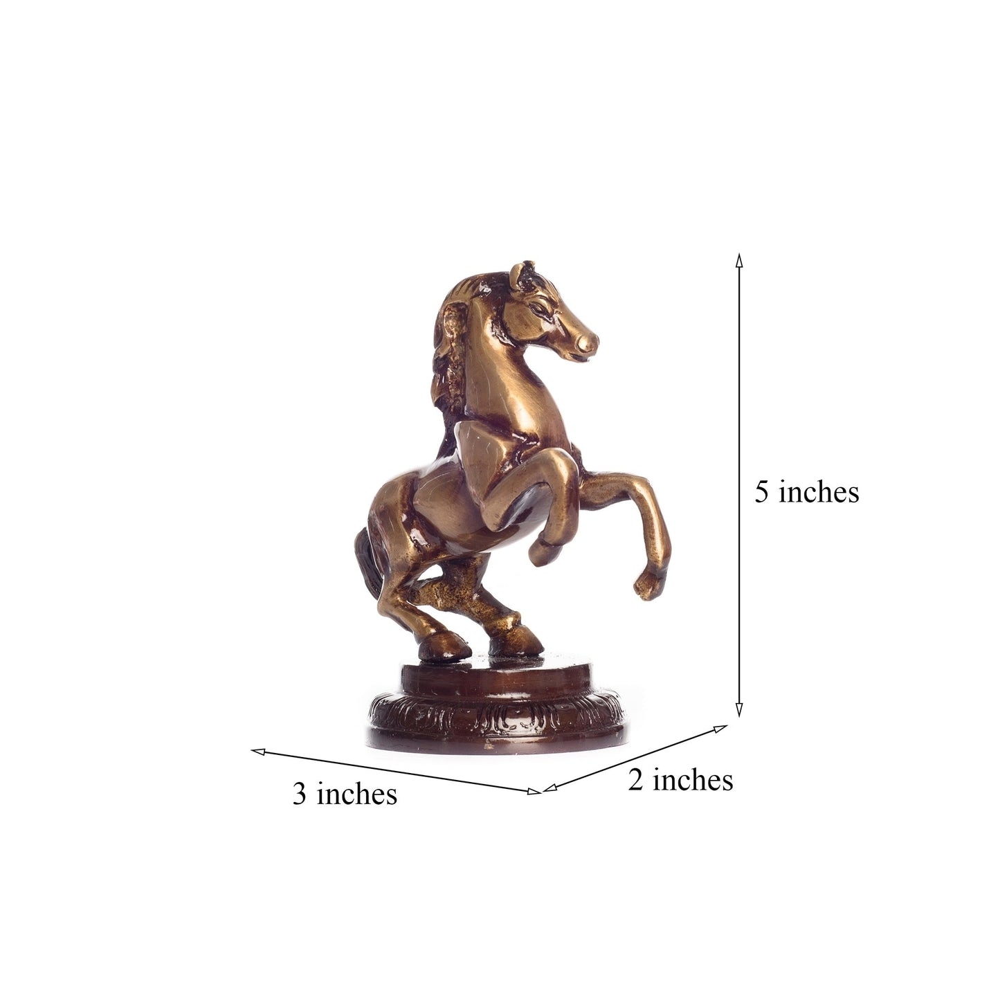 Brown Brass Horse Table Decor Showpiece