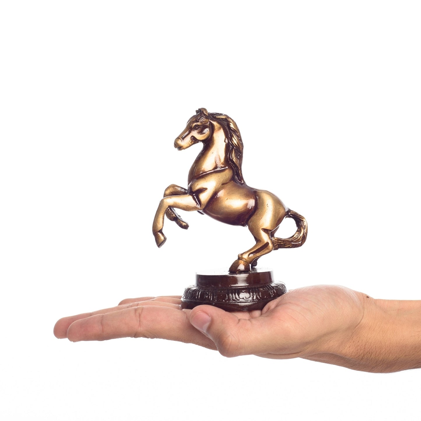 Brown Brass Horse Table Decor Showpiece