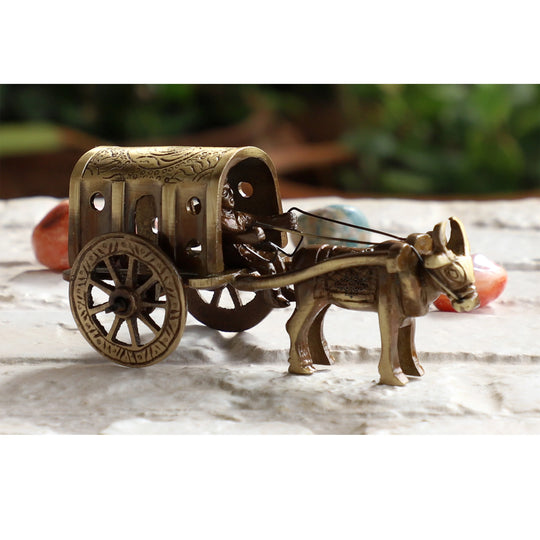 Brass Handcrafted Bull Cart Showpiece Figurine