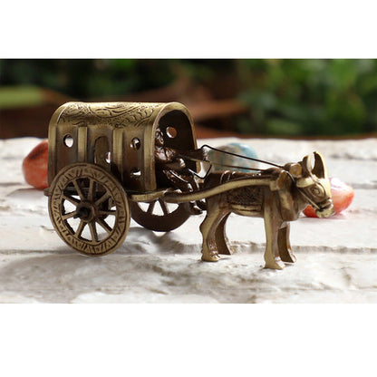 Brass Handcrafted Bull Cart Showpiece Figurine