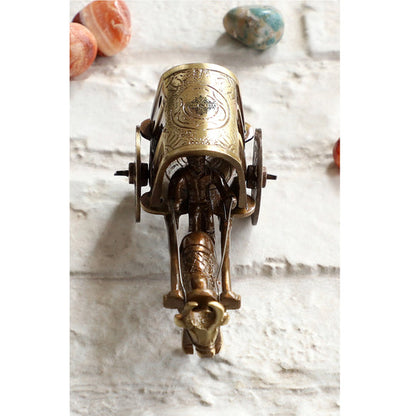 Brass Handcrafted Bull Cart Showpiece Figurine