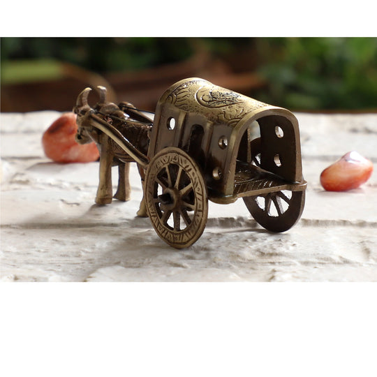 Brass Handcrafted Bull Cart Showpiece Figurine