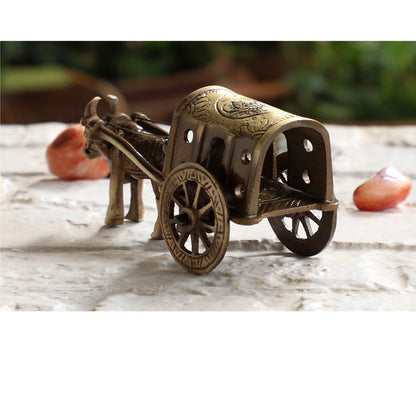 Brass Handcrafted Bull Cart Showpiece Figurine
